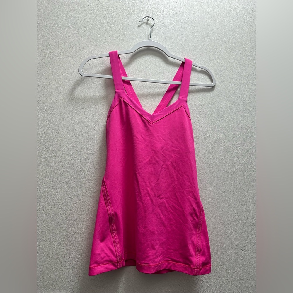 Bright pink lululemon tank top